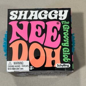 Nee Doh Shaggy Ball Groovy Glob - Blue NWT